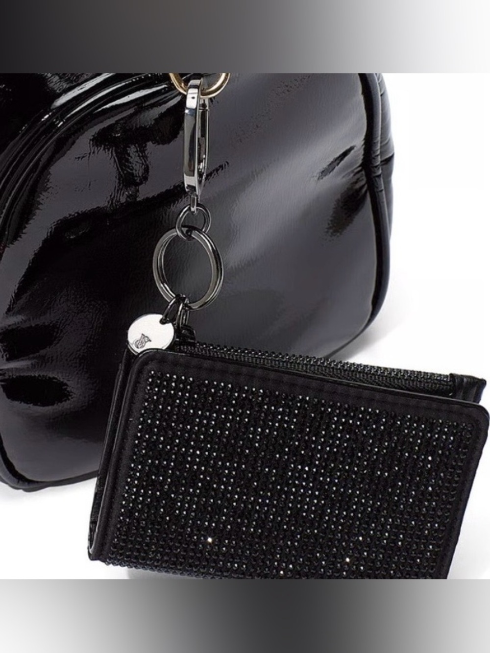 Victoria’s Secret Fold Over Card Case Black Embellishments NWT - Picture 4 of 4